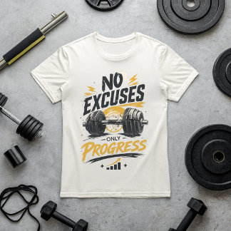 No Excuses Only Progress Gym T-Shirt | Motivation