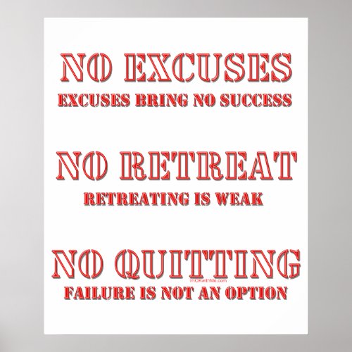 No Excuses Poster