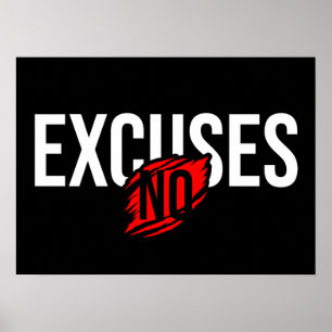 No Excuses - Success and Gym Motivational Poster