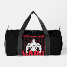 No Excuses, Work Hard Fitness Gym Motivational