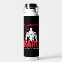 No Excuses, Work Hard Fitness Gym Motivational