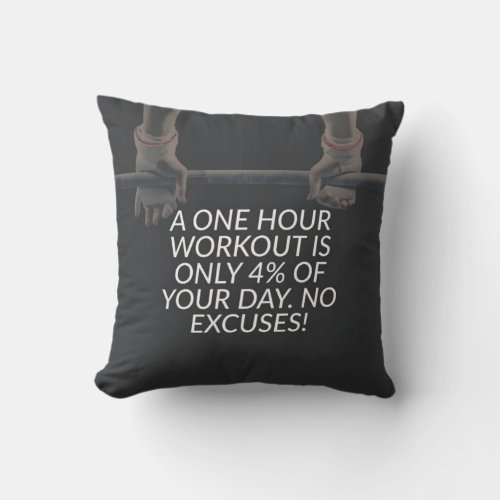 No Excuses _ Workout Motivational Throw Pillow