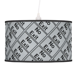 No Exit, Sign Black and white Pendant Lamp