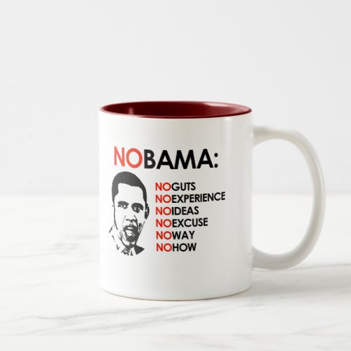 NO EXPERIENCE NOBAMA Two_Tone COFFEE MUG