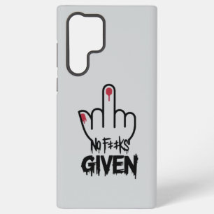 No F***s Given" Minimalist Middle Finger Design Samsung Galaxy S22 Ultra Case