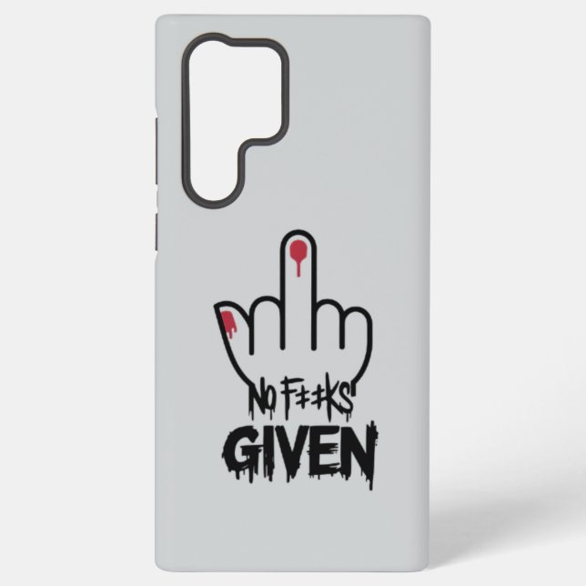 No F***s Given" Minimalist Middle Finger Design Samsung Galaxy Case (Back)