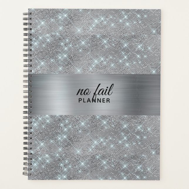 No Fail Planner Silver Sparkle (Front)