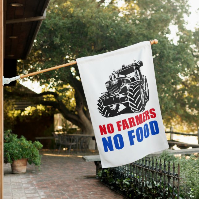 No Farmers No Food: Netherlands Tractor Convoy  House Flag (In SItu)