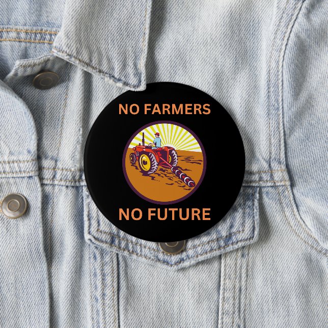 No Farmers No Future German Protest Button (In Situ)