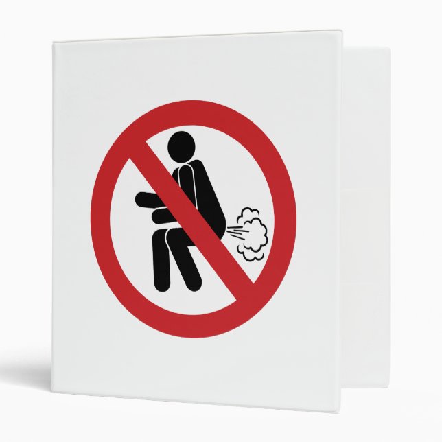 NO Farting ⚠ Funny Thai Toilet Sign ⚠ 3 Ring Binder (Front/Inside)