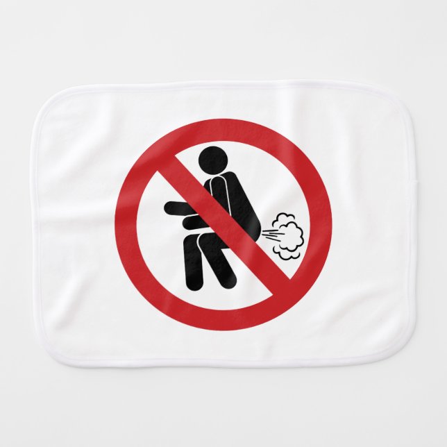 NO Farting ⚠ Funny Thai Toilet Sign ⚠ Baby Burp Cloth (Front Horizontal)