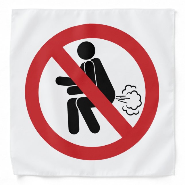 NO Farting ⚠ Funny Thai Toilet Sign ⚠ Bandana (Front)