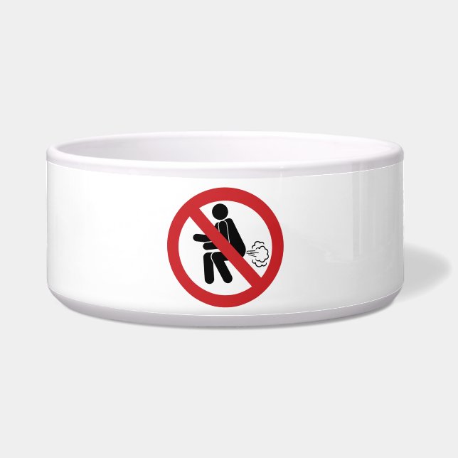 NO Farting ⚠ Funny Thai Toilet Sign ⚠ Bowl (Front)