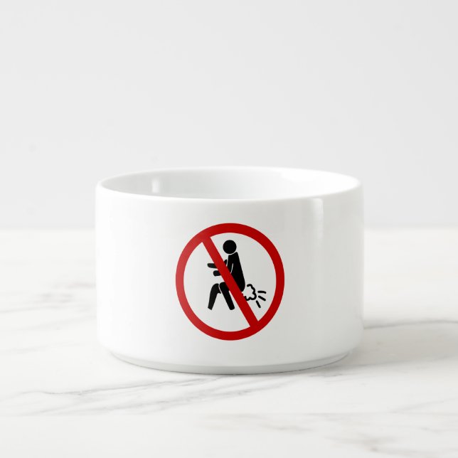 NO Farting ⚠ Funny Thai Toilet Sign ⚠ Bowl (Center)
