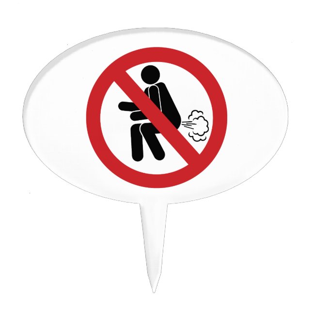 NO Farting ⚠ Funny Thai Toilet Sign ⚠ Cake Topper (Front)
