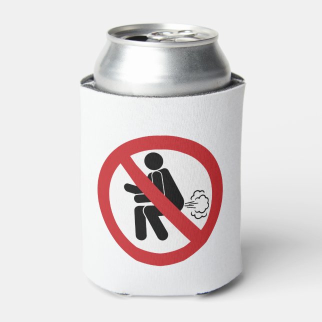 NO Farting ⚠ Funny Thai Toilet Sign ⚠ Can Cooler (Can Front)