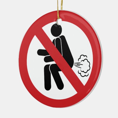 NO Farting  Funny Thai Toilet Sign  Ceramic Ornament