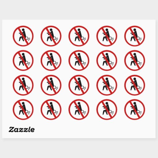 No Farting ⚠ Funny Thai Toilet Sign ⚠ Classic Round Sticker Zazzle