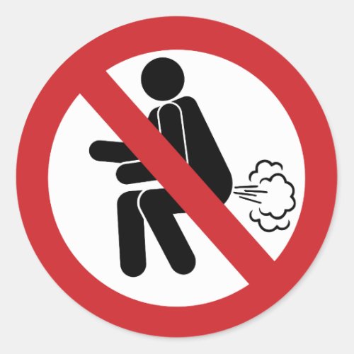 NO Farting  Funny Thai Toilet Sign  Classic Round Sticker