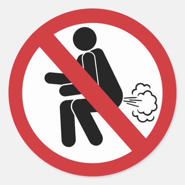 NO Farting ⚠ Funny Thai Toilet Sign ⚠ Classic Round Sticker (Front)