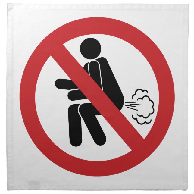 NO Farting ⚠ Funny Thai Toilet Sign ⚠ Cloth Napkin (Front)