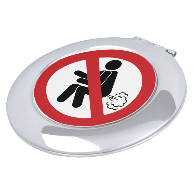 NO Farting ⚠ Funny Thai Toilet Sign ⚠ Compact Mirror (Turned)
