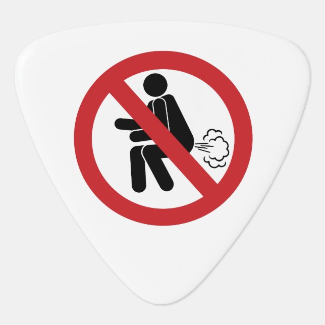 NO Farting ⚠ Funny Thai Toilet Sign ⚠ Guitar Pick (Front)