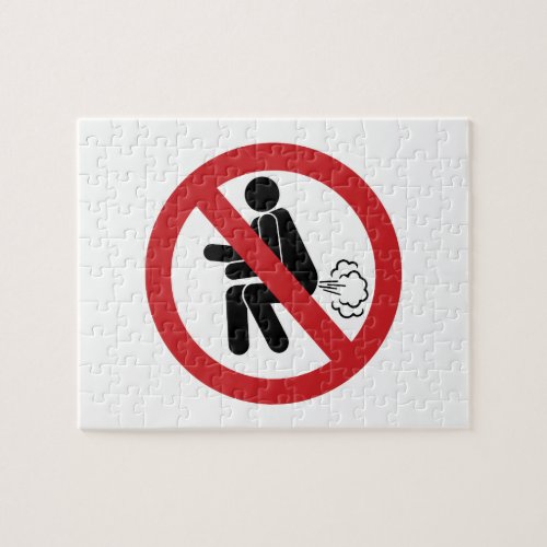 NO Farting  Funny Thai Toilet Sign  Jigsaw Puzzle