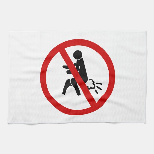 NO Farting ⚠ Funny Thai Toilet Sign ⚠ Kitchen Towel (Horizontal)