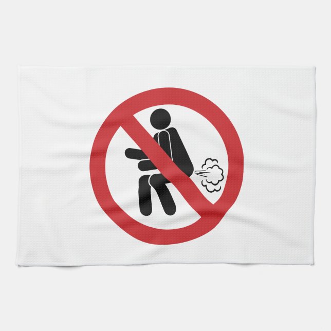NO Farting ⚠ Funny Thai Toilet Sign ⚠ Kitchen Towel (Horizontal)