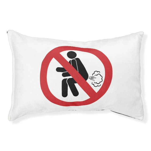 NO Farting ⚠ Funny Thai Toilet Sign ⚠ Pet Bed (Front)