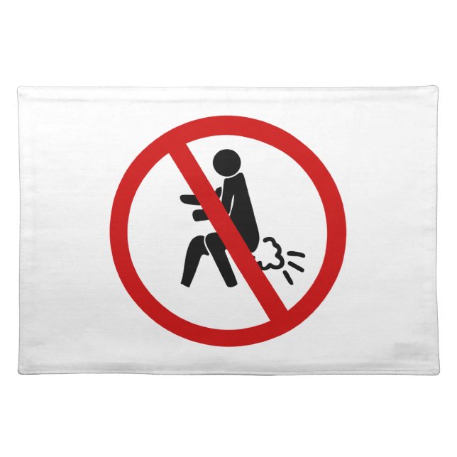 NO Farting ⚠ Funny Thai Toilet Sign ⚠ Placemat (Front)