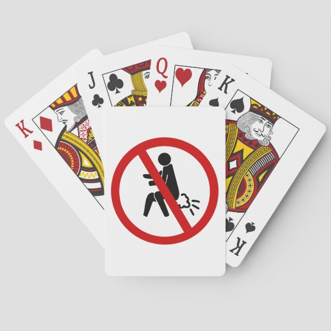 NO Farting ⚠ Funny Thai Toilet Sign ⚠ Poker Cards (Back)