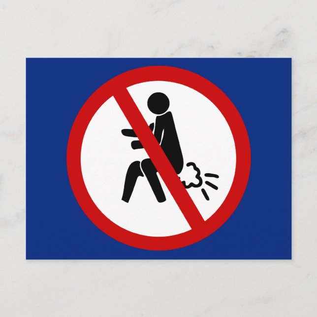 NO Farting ⚠ Funny Thai Toilet Sign ⚠ Postcard (Front)