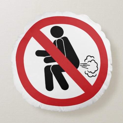 NO Farting  Funny Thai Toilet Sign  Round Pillow