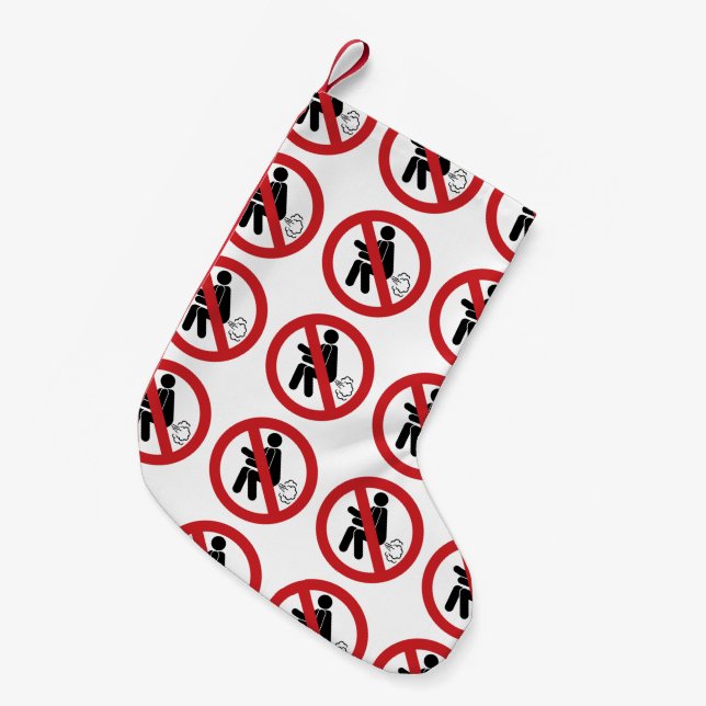 NO Farting ⚠ Funny Thai Toilet Sign ⚠ Small Christmas Stocking (Front (Hanging))