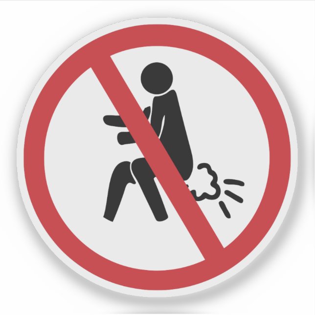NO Farting ⚠ Funny Thai Toilet Sign ⚠ Sticker (Front)