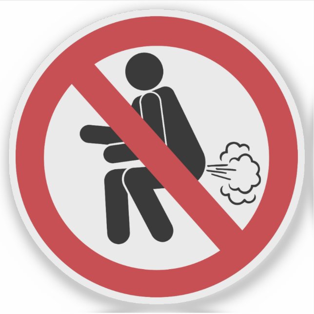 NO Farting ⚠ Funny Thai Toilet Sign ⚠ Sticker (Front)