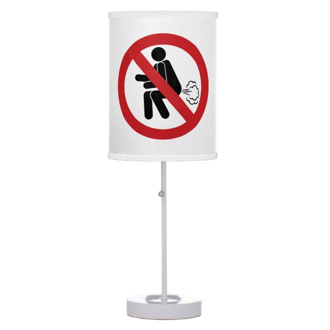 NO Farting ⚠ Funny Thai Toilet Sign ⚠ Table Lamp (Front)