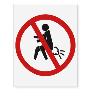 NO Farting ⚠ Funny Thai Toilet Sign ⚠ Temporary Tattoos