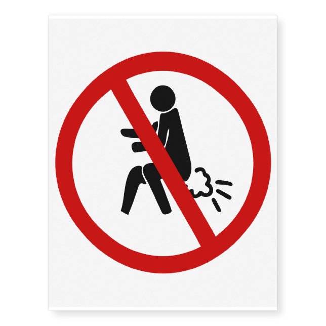 NO Farting ⚠ Funny Thai Toilet Sign ⚠ Temporary Tattoos (Front)