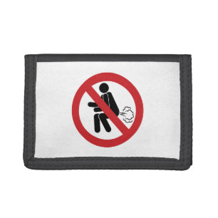 NO Farting ⚠ Funny Thai Toilet Sign ⚠ Tri-fold Wallet