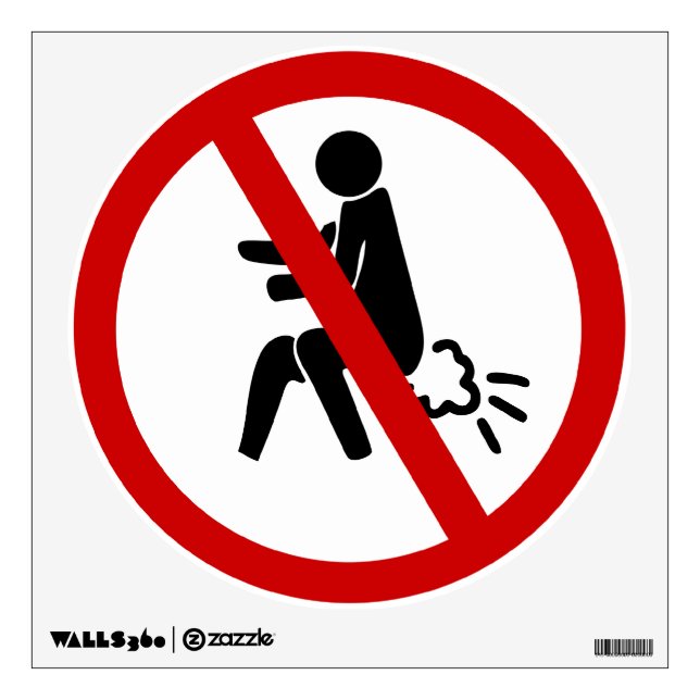 NO Farting ⚠ Funny Thai Toilet Sign ⚠ Wall Sticker (Front)