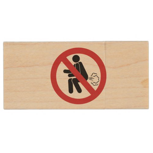 NO Farting  Funny Thai Toilet Sign  Wood Flash Drive