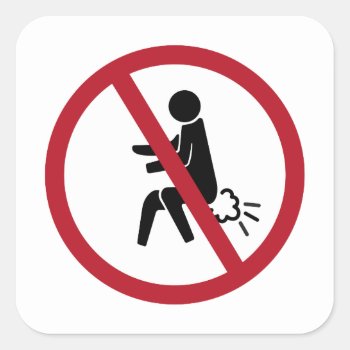 No Farting Sign  Thailand Square Sticker by worldofsigns at Zazzle