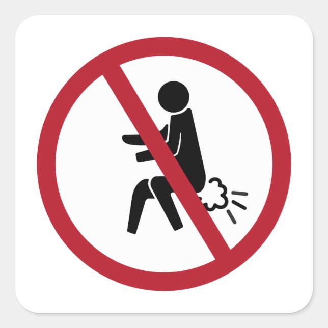 No Farting Sign, Thailand Square Sticker (Front)