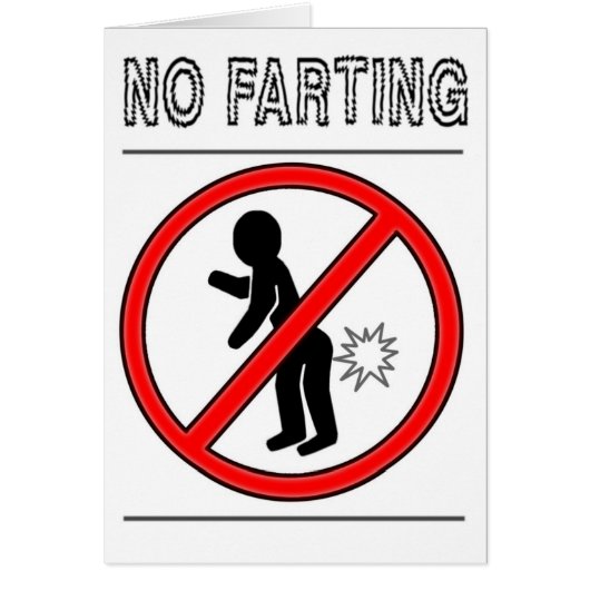 NO FARTING Warning Sign Cards (Front)