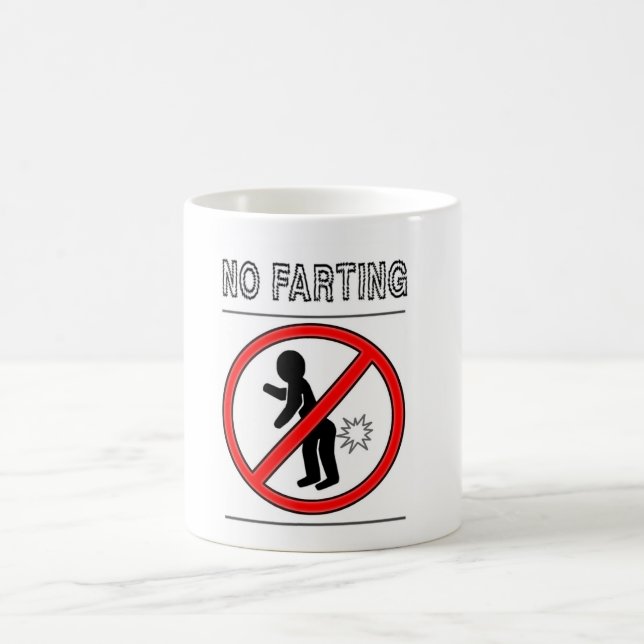 NO FARTING Warning Sign Coffee Mug (Center)