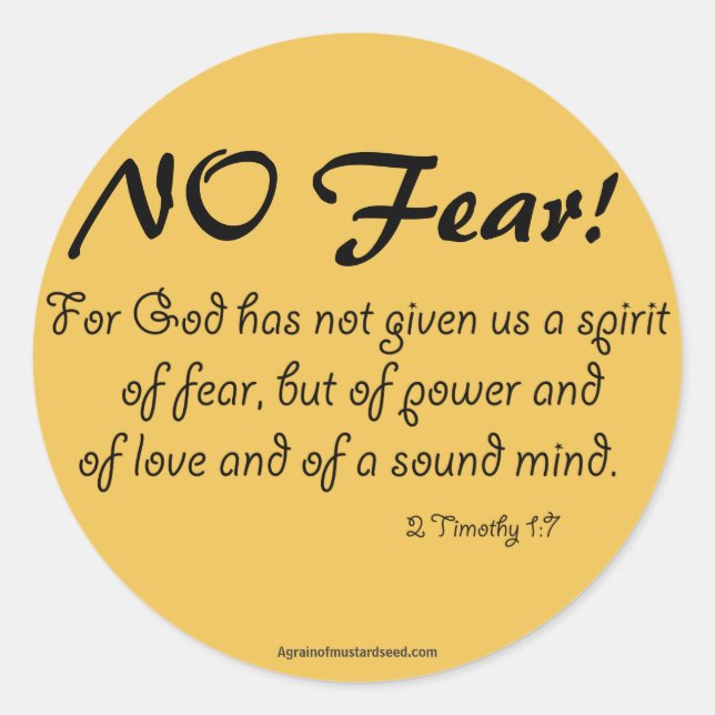 No fear! Bible Quotes Classic Round Sticker (Front)
