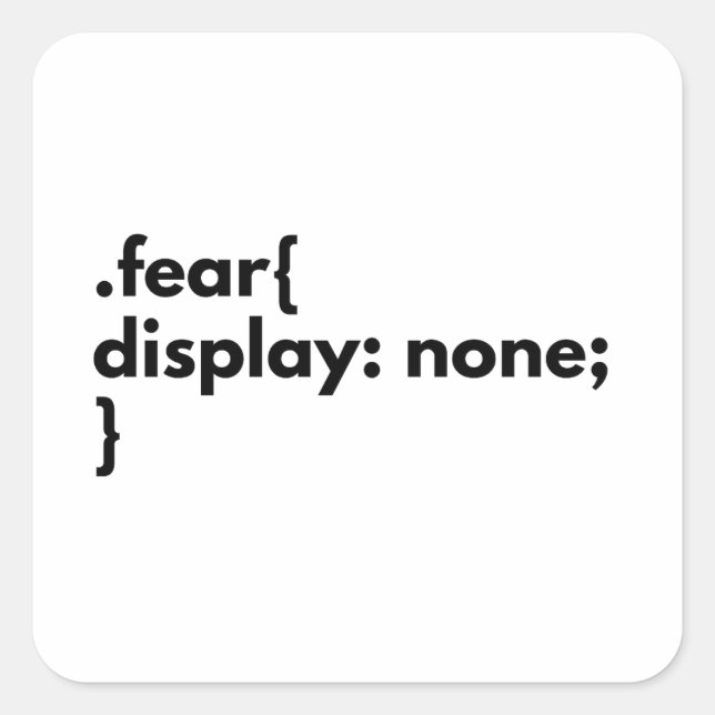 No fear frontend developer square sticker (Front)